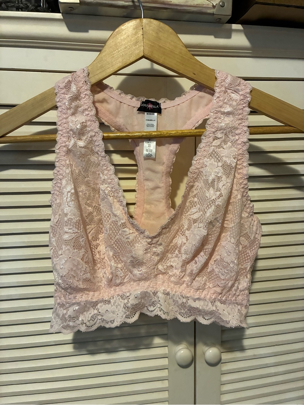 Cosabella Curvy Pale Pink Lace Bralette